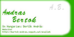andras bertok business card